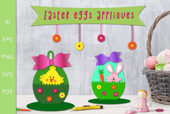 Easter Egg Coasters Graphics for Crafts Projects