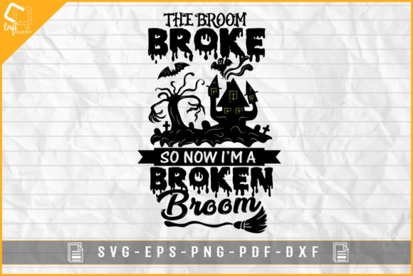 Halloween Broken Broom Witch Graphics for Creative Publishers