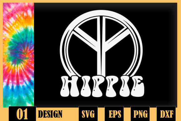 Hippie Peace Sign Retro Graphics for Crafts