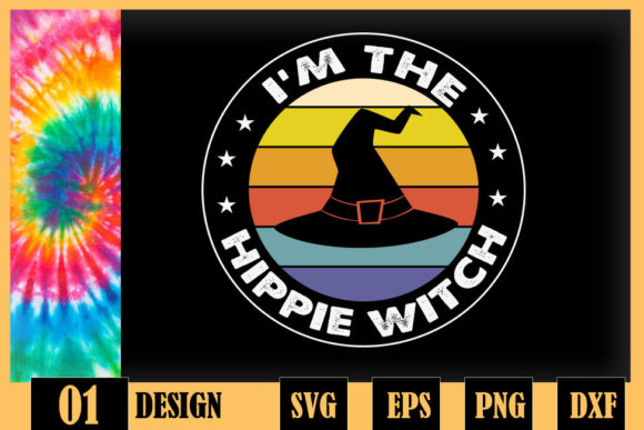 Im the Hippie Witch Halloween Retro Graphics