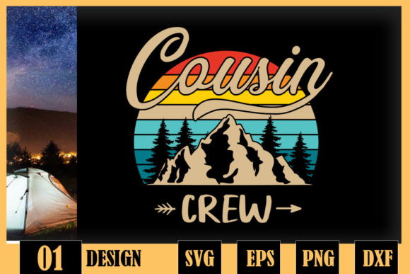 Retro Cousin Crew Camping Outdoor Summer Graphics